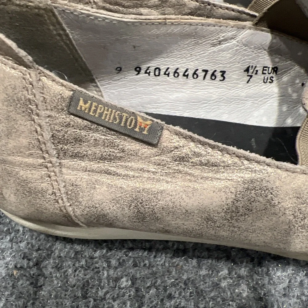 Mephisto Korie Perf Perforated Slip On Leather Lined Women's Shoes 7 Taupe